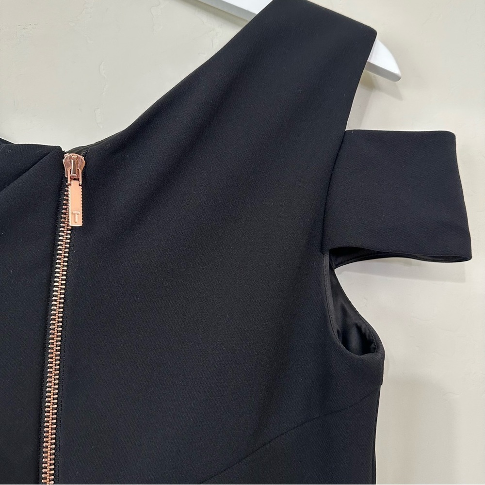 Ted Baker Black Yandal Asymmetric Bodycon Dress - Picture 8 of 14